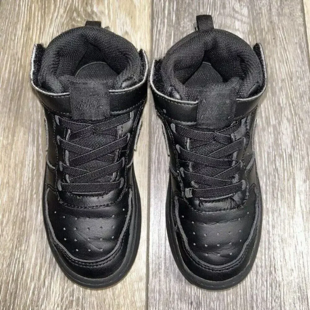 Nike Court Borough Mid 2 Toddler Youth Size 10C Black CD7784-001 Sneaker Shoes